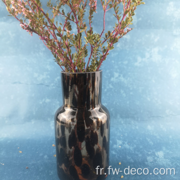 Vase en verre à coquille de tortue léopard vase léopard noir
